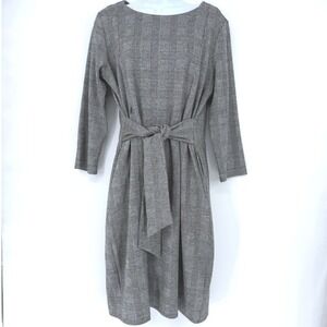 NOM Maternity Nursing Plaid Dress M Hidden Zip Tie Waist